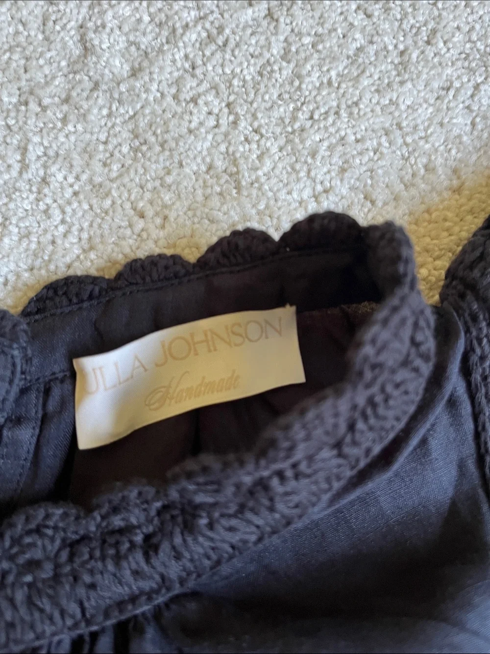 Ulla Johnson Navy Crochet Flutter Tank for Girls - Picture 2 of 2